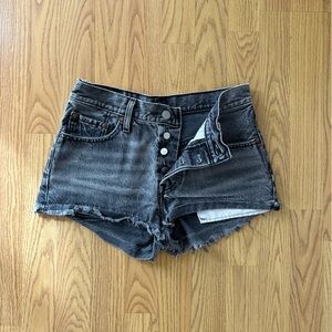 Levi’s black acid wash denim shorts